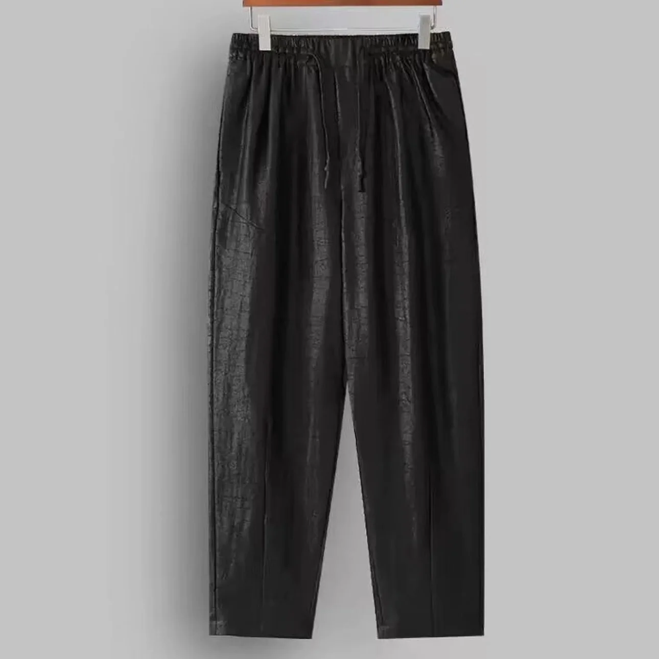 Silk Harlan Carrot Pants Crack Pattern Xiangyun Silk Elastic Waist Casual Trousers for Middle-Aged And Elderly Men Summer 2026