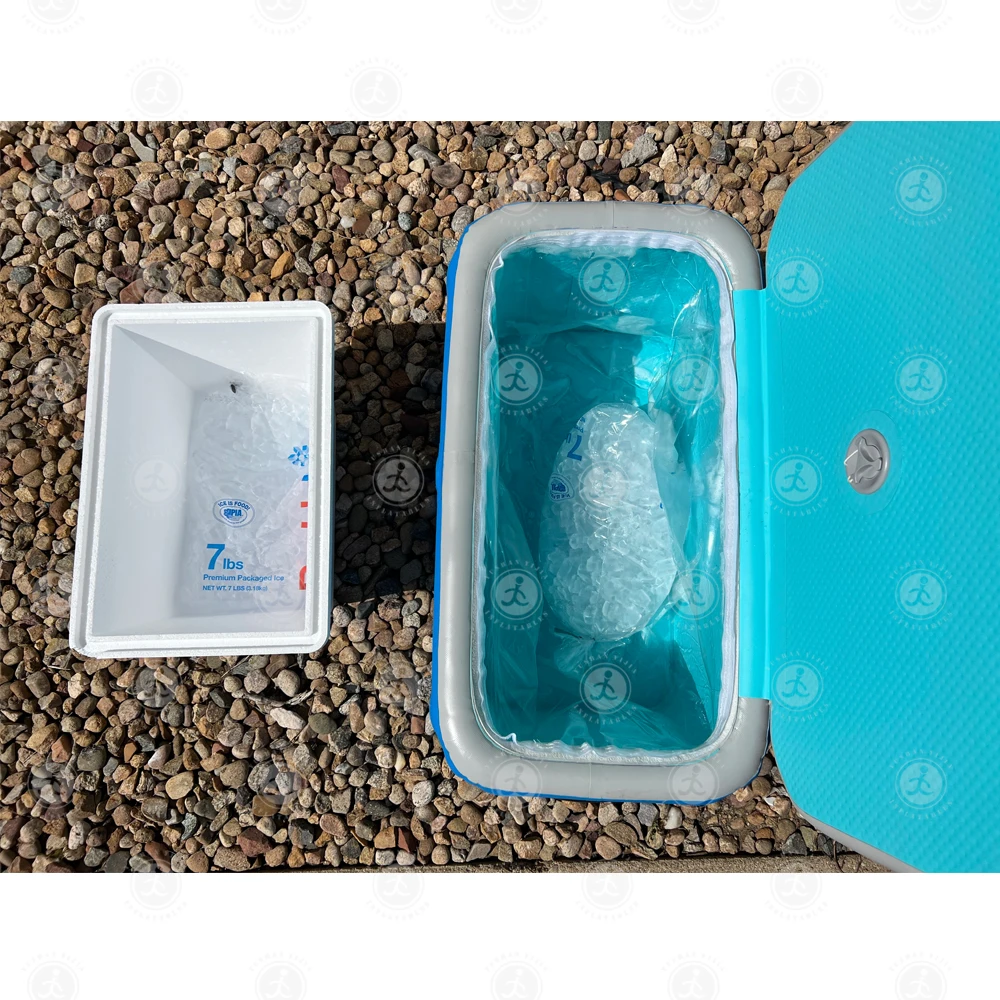 Outdoor Big Storage Portable Inflatable Floating Buffet Cooler With Cover For Camping PP Ice Cooler Box Frozen Fishing