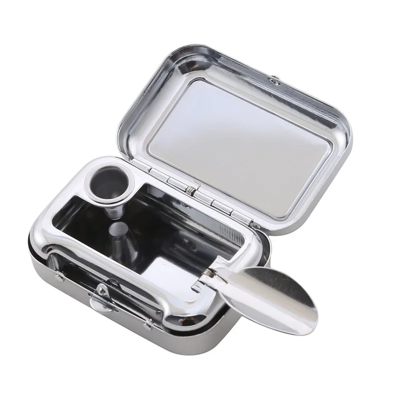 Mini Portable Metal Cigarette Ashtray Fashion Ashtray wiht Lockable Lid Desktop Ash Case Outdoor Pocket Ashtray Gift For Man 