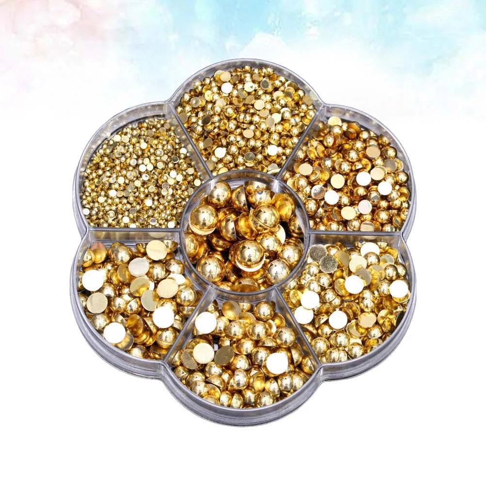 2465 Stuks Plastic Hars Kralen Set Half Ronde Parel DIY Nail Art Kit voor Manicure Decor Kaviaar Stenen Steentjes Kristallen Edelstenen