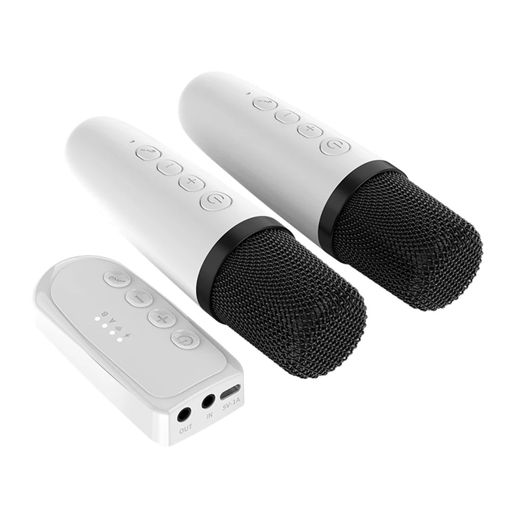 Беспроводной микрофон BT 5.3, двойные микрофоны, караоке-микрофон с перезаряжаемым приемником, беспроводной динамический микрофон для вечеринки в караоке