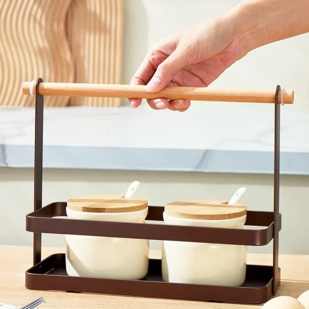 Seasoning Rack Organizer for Kitchen Carbon Steel Material with Clean Minimalist Profile and Functional Open Storage Layout