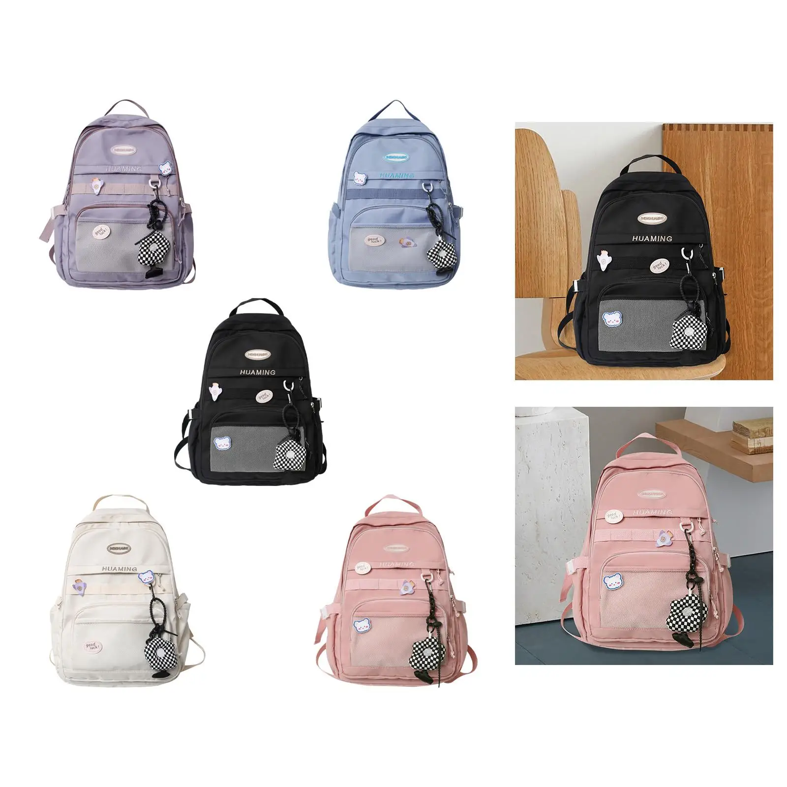 Ransel untuk tas wanita bergaya praktis Daypack untuk hadiah perjalanan berkemah