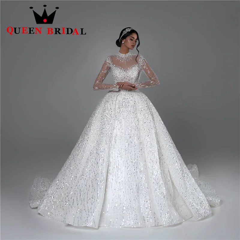 Elegant Exquisite Long Sleeve Lace Up Wedding Dresses 2023 Illusion Bridal Gown For Women Vestidos De Novia Custom Size PO13