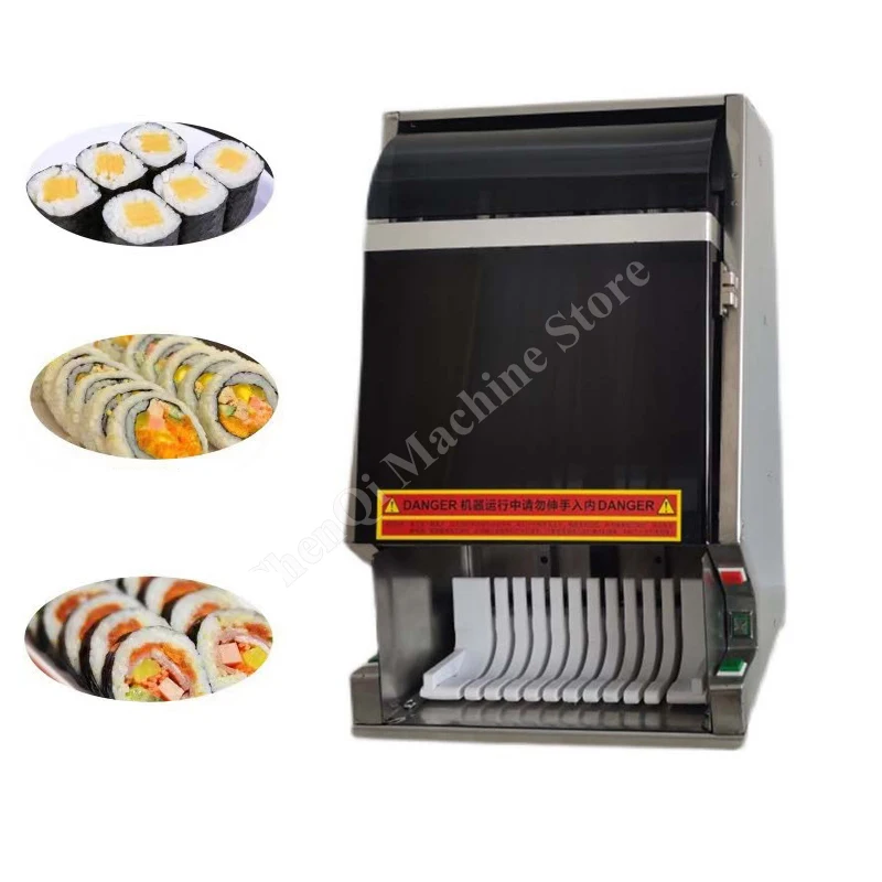 

Sushi Slicer Commercial Stainless Steel 8 Pieces Automatic Sushi Roll Cutting Machine Food Processor Seaweed Rice Roll Cutter