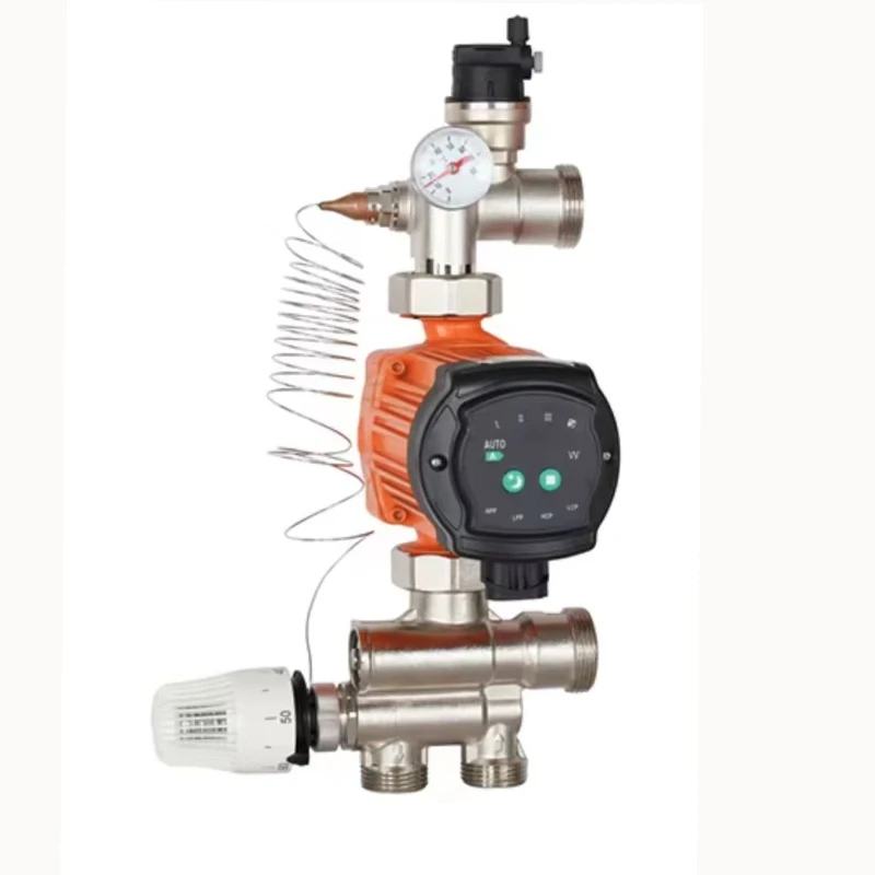 

DN25 Brass underfloor heating temperature control mixing system intelligent temperature control mixing center