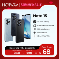 HOTWAV Note 15 Ultra-Thin Smartphone 6.6'' HD+ Android 14 OS 8(4+4)GB+64GB Octa-Core Mobile Phone 13MP 5160mAh Cellphone