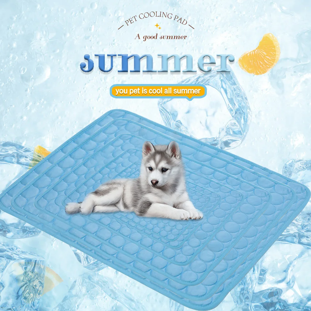 Haustier-Eisseidenkissen - Sommer-Kühlmatte für Sofa, atmungsaktiv und rutschfest, bissfestes Hundebett, Eiskissen, Sommerkühlung, Hundematte