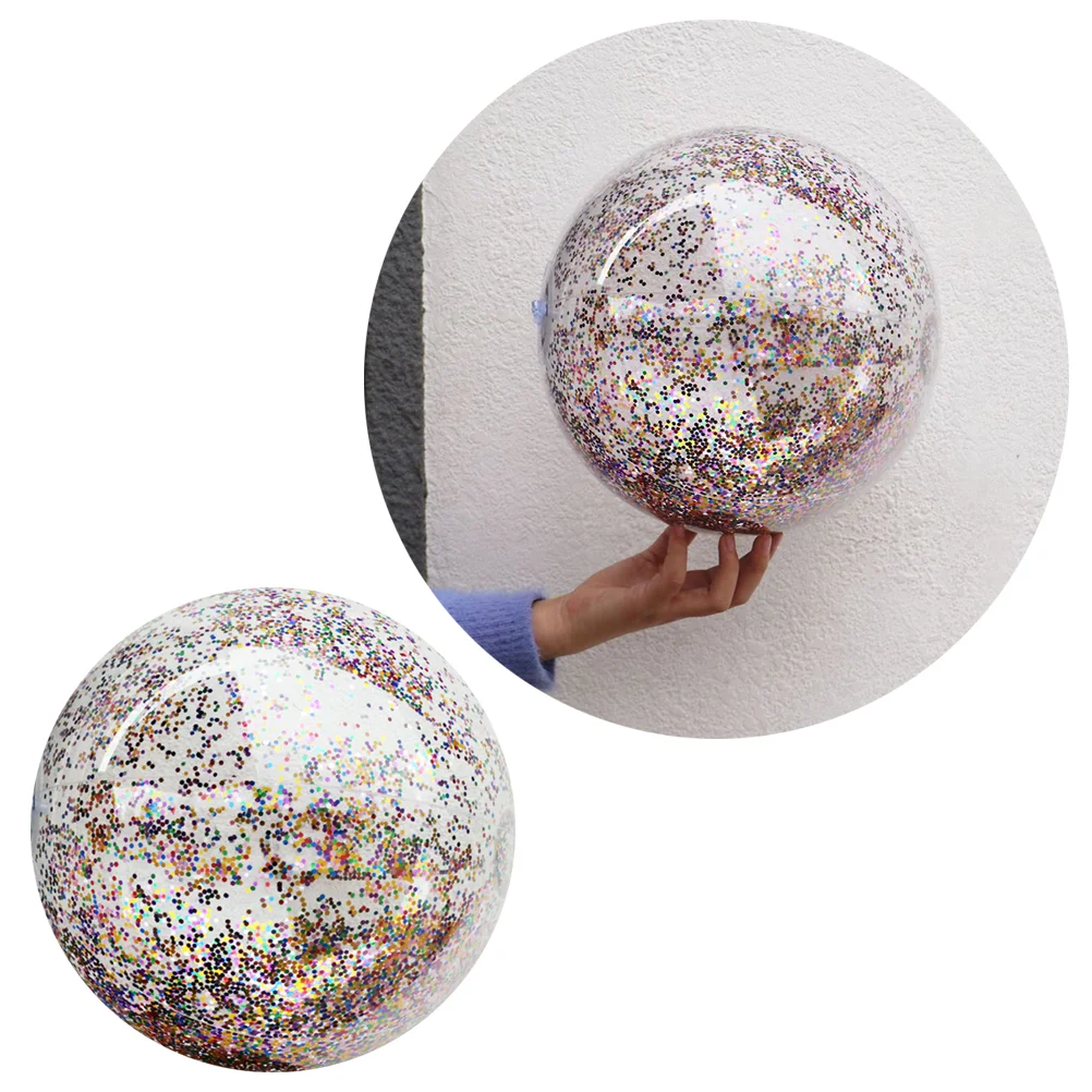 16 Inches Transparent Sequin Inflatable Ball Summer Funny Water Fun Play Beach Ball Pool Ball Party Favor for Kids Children