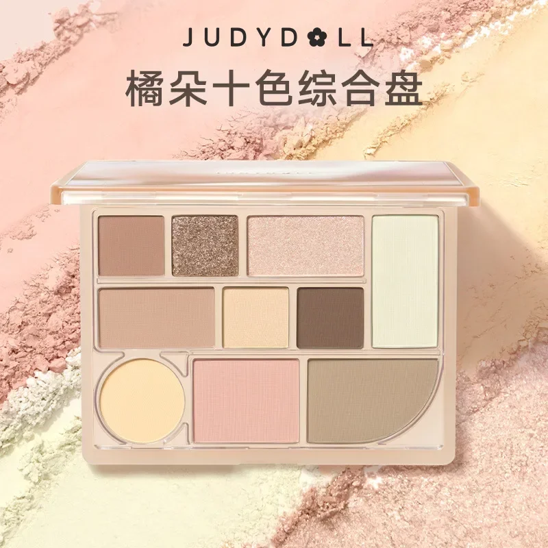 Judydoll 10 Colour Eyeshadow Palette Contour Bronze Multifunction Matte Pressed Glitter Female Makeup Rare Beauty Cosmetics