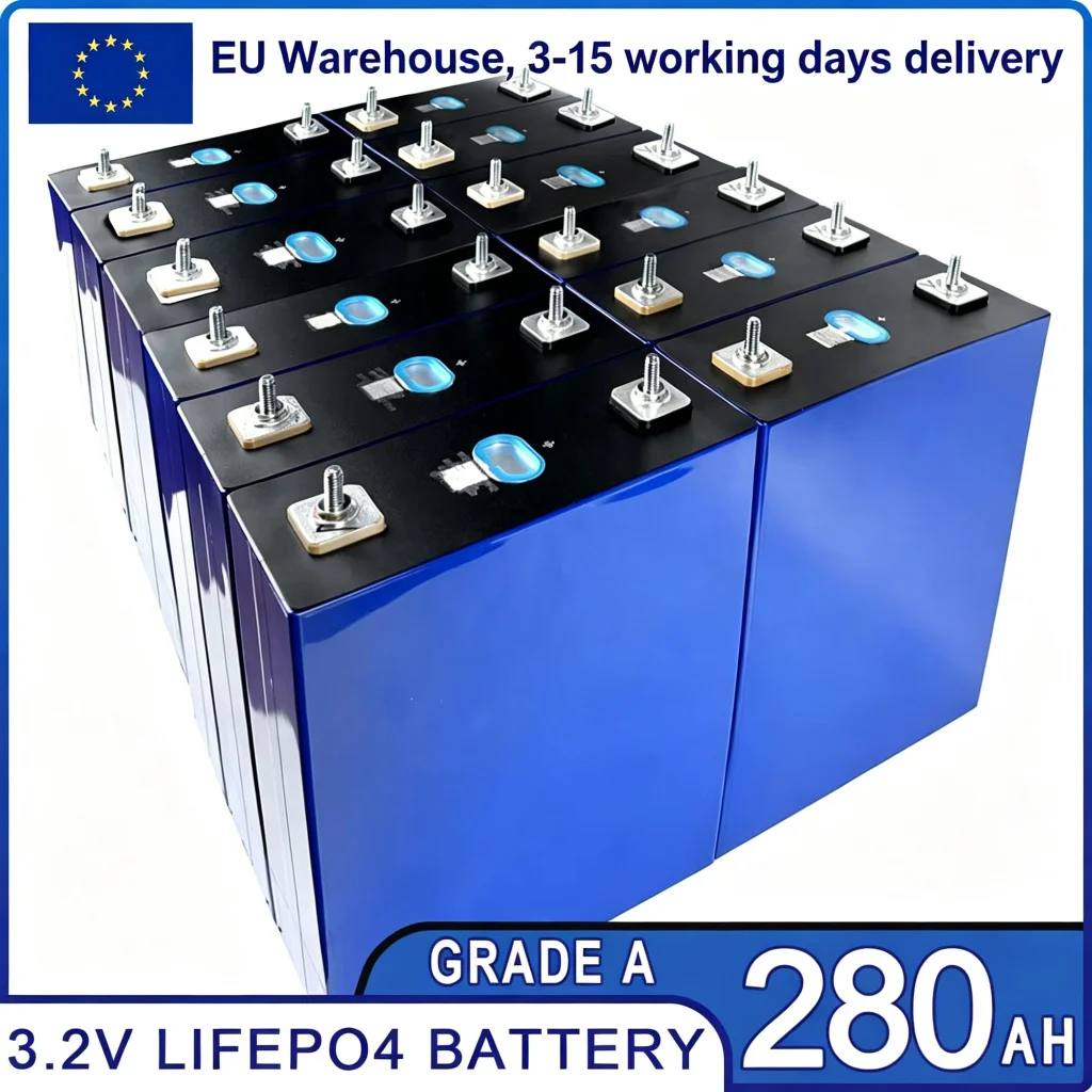 Lancement d'un nouveau produit ! Batteries EVE280Ah LiFePO₄ neuves, 3,2 V, qualité A+, batteries prismatiques au phosphate de fer et de lithium, adaptées aux systèmes solaires, compatibles avec les systèmes 12 V/24 V/48 V. 4 cellules par carton.