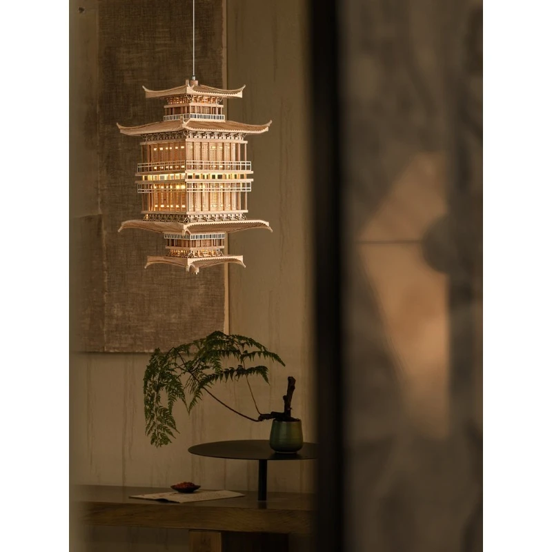 

[Павильон] новое китайское антикварное здание люстра дзен китайский стиль резьба по дереву дворцовый стиль проход декоративное украшение