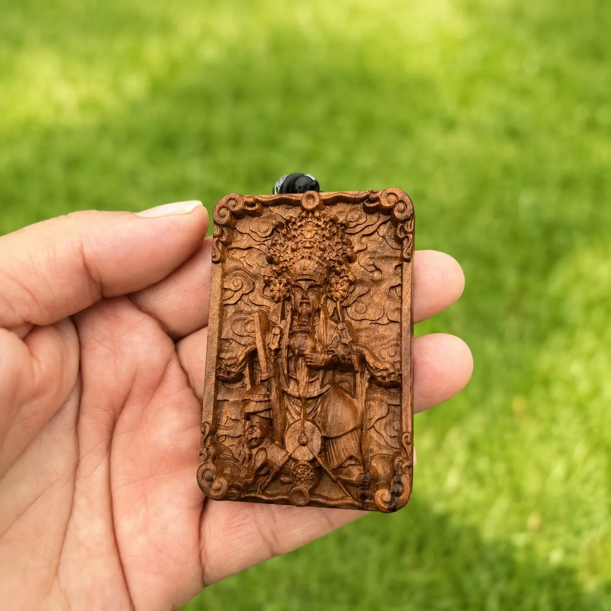 Hand-Carved Thunder Struck Jujube Wood Dragon King Amulet Pendant for Chinese Feng Shui Taoist Oriental Car Figurine