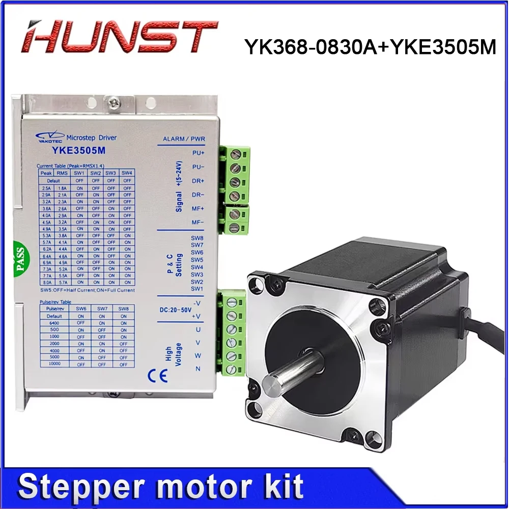 HUNST Stepper Motor Driver Kit 3 Phase YK368-0830A+YKE3505M Series for CNC Router Engraving Milling Machine CO2 Laser Cutting
