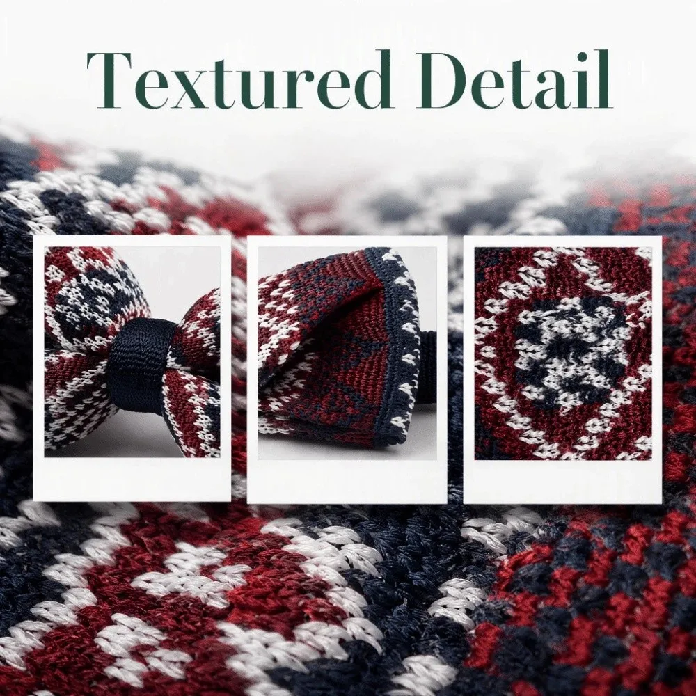 Funny Snowflake Knitted Christmas Necktie Adjustable Strap Heart Polka Dot Xmas Shirt Tie Soft Cravat Suit Accessories