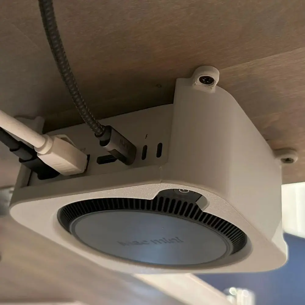 Space Saving Under Desk Mount Stand Hanging Fixed Bracket with Screws Host Protective Holder for Mac mini M4/M4 Pro 2024