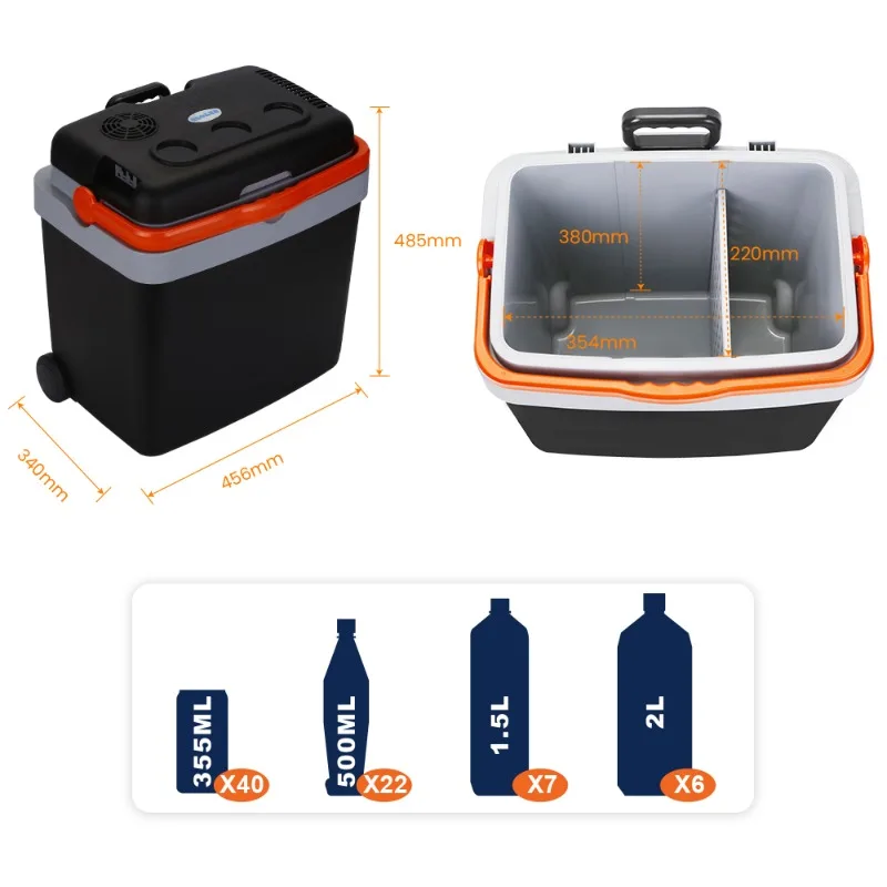 Outdoor Camping Fridge Portable Warm And Cold Complete Certification Electric Cooler Box