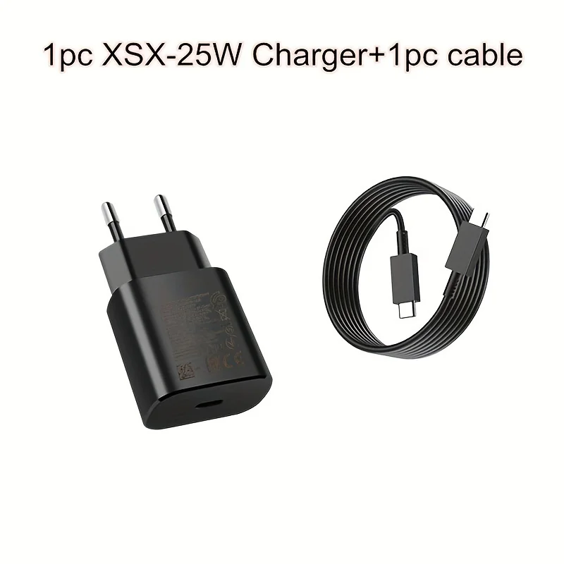 25W USB Type C Super Fast Charger European for Samsung  S23 S22 S21 S20 Ultra Plus A53 A52 with3.3ft Charging Cable(black)