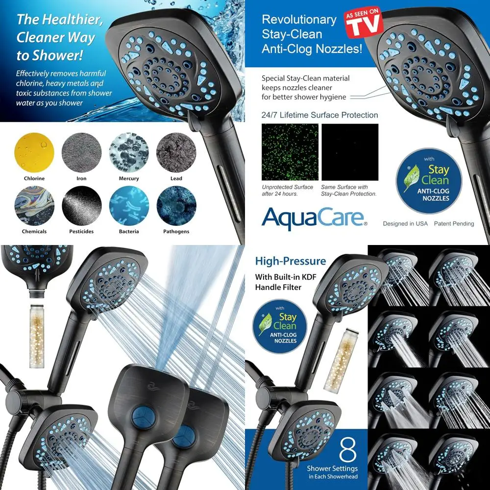 

6-Way High-Purity Shower Filter with Handheld Spray for Chlorine-Free Showers, Skin and Hair Care, Dual Power Cleaning for Tubs,
