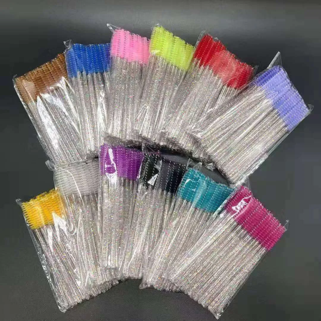 المهنية مايكرو كريستال رمش Spoolie فرشاة المتاح رموش تمديد عصي الماسكارا أداة الجمال للمكياج