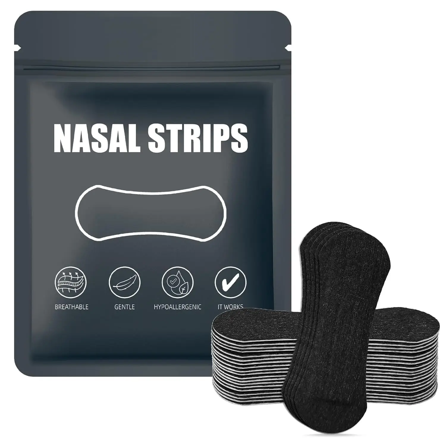 Anti Snoring Nasal Strips for Sleep, Drug-Free Nose Congestion Relief & Better Breathing, Breathable Adhesive Strips to Open Airways, Comfort Fit for Sports, Cold & Snore Relief