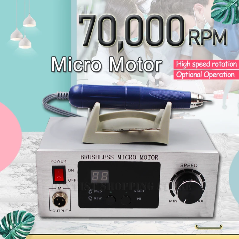 

70,000RPM 2.35mm HP High Quality Micromotor Non-Carbon Brushless Dentista Equipamento Laboratory Turbine Handpiece Odontotecnico