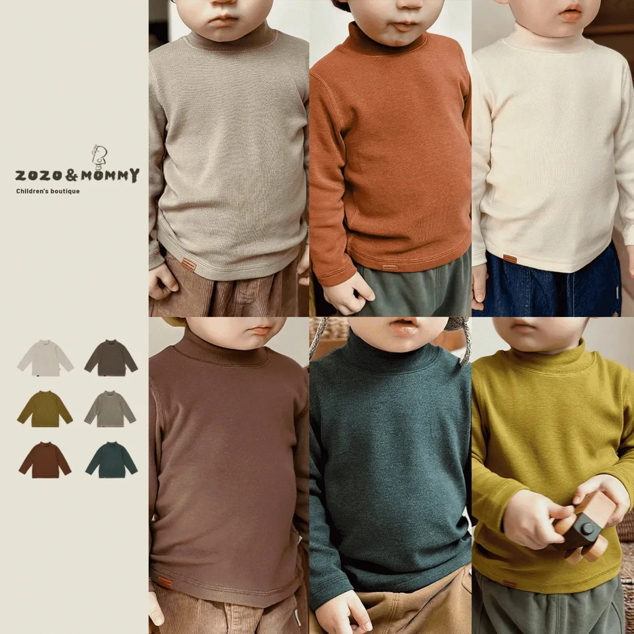 

2025 Children's autumn and winter semi high necked German velvet top with long sleeves