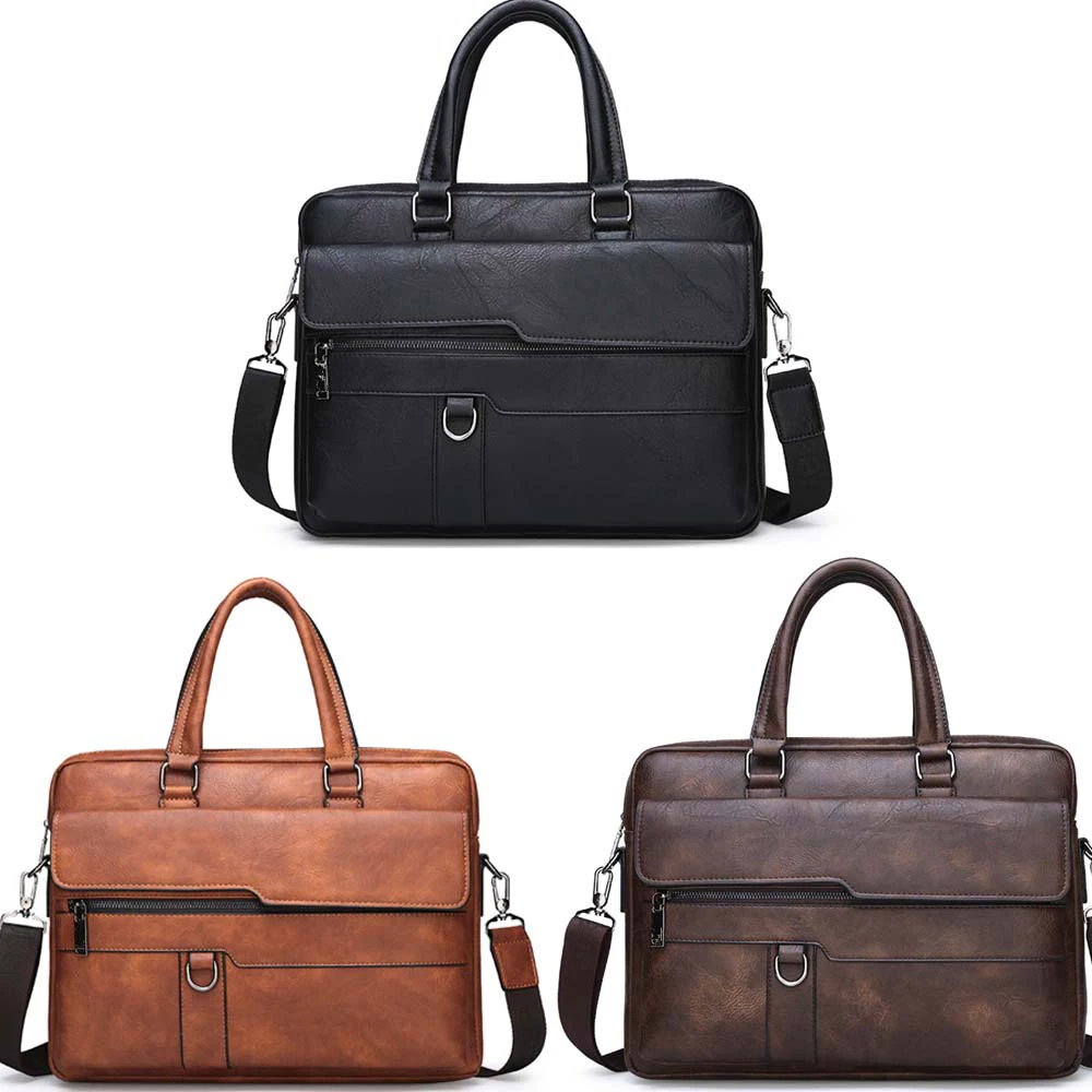 2024 Men Briefcase Bag High Quality Business Famous Brand Leather Messenger Bag Fashion 14 inch Laptop сумка-мессенджер мужская