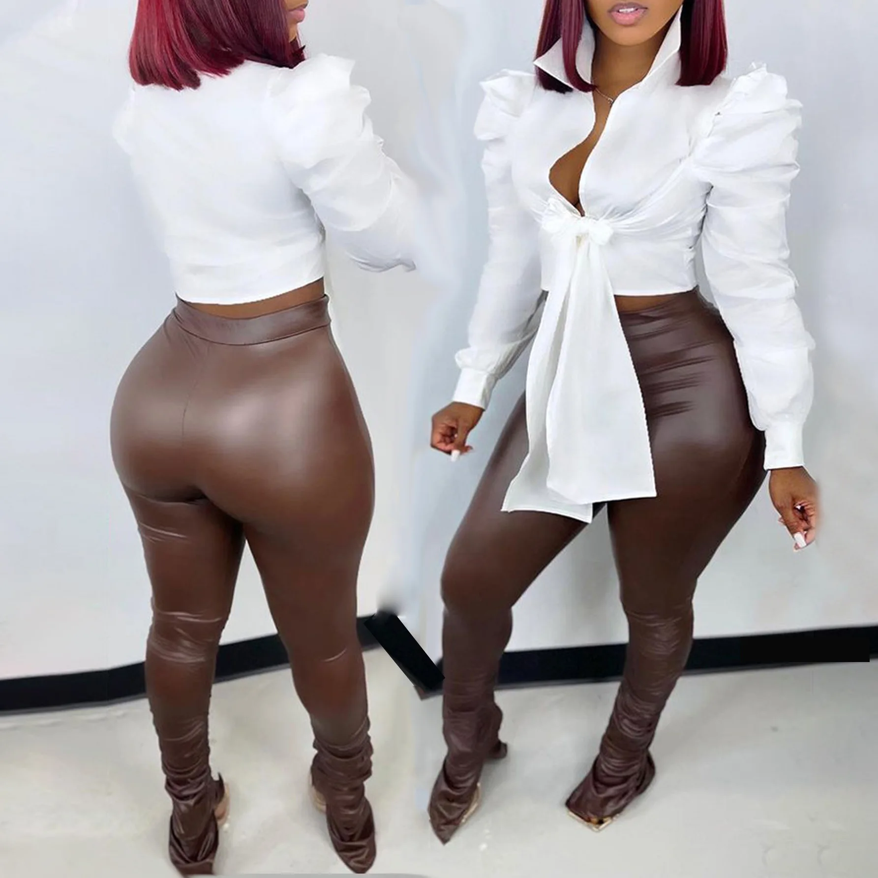 

2025 модная женская сексуальная рубашка на плечо с поясом, белая рубашка с длинным рукавом, темпераментный весенне-летний новый продукт