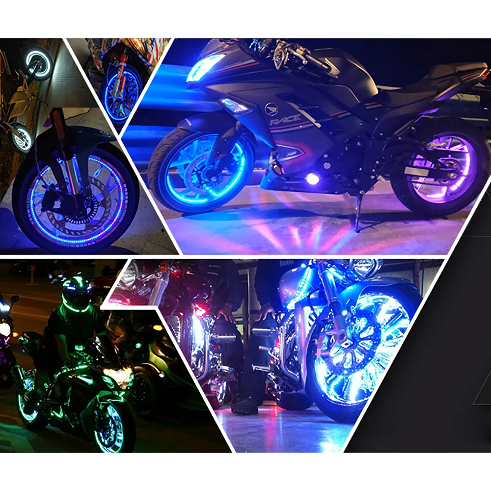 Motorcycle wheel hub lamp Wireless Power Wheel Refit Supply Locomotive Moto Electric Colored Lights Hot Wheels LED  DC12V 6W