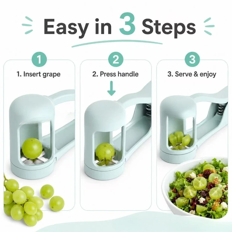 Tomato Slicer Cutter Grape Tools Cherry Fruit Salad Splitter Artifact for Toddlers Small Kitchen Accessories Cut Gadget for Baby view 3