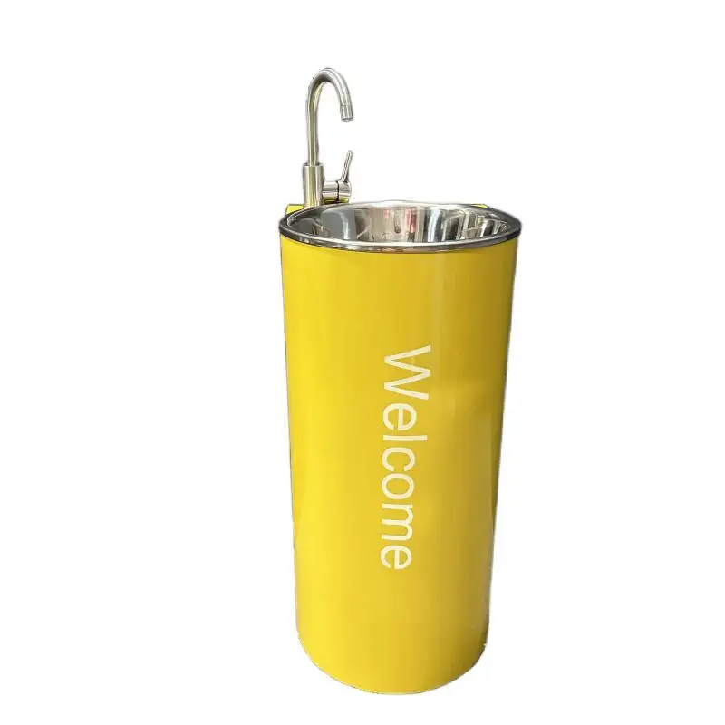 

Ретро-индустриальная напольная раковина-тумба из нержавеющей стали для балкона, ресторана, креативный дизайн