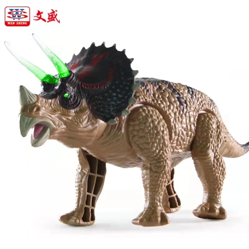 Triceratops Electric Simulation Animal Model Walking Dinosaur Children's Novel And Funny Toy Set