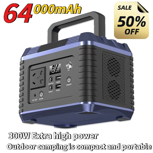 

64000MAh 300W Portable Power Station Ternary Lithium Battery Energy Storage Power Supply Camping RV Multi-function USB