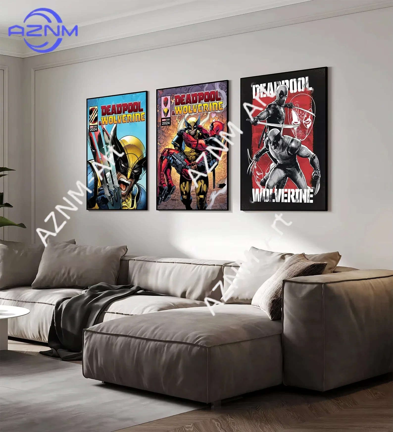 Marvel Deadpool Wolverine Anime Poster Canvas Print Decoration Painting Wall Art Movie Figures Living Home Decor Gift
