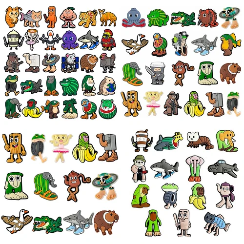 8-30 Uds. De abalorios para zapatos de animales divertidos de Brainrot italiano, accesorios, decoraciones para zapatos para niños, aptos para pulsera, zuecos, sandalias, regalos para niños