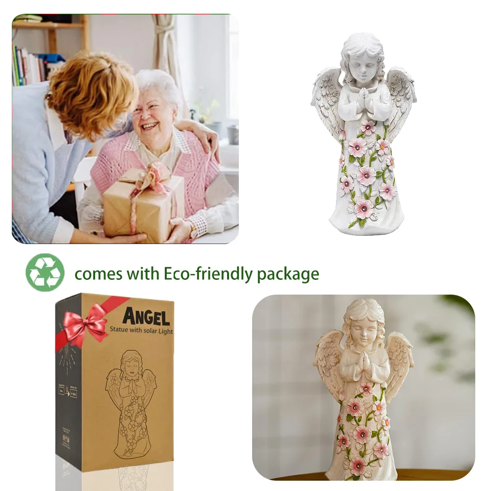 تمثال ملاك خارجي لحديقة الطاقة الشمسية ، تمثال ملاك للفناء ، شرفة ، فناء ، حديقة ، ديكور الربيع ، هدايا فريدة من نوعها لتدفئة المنزل