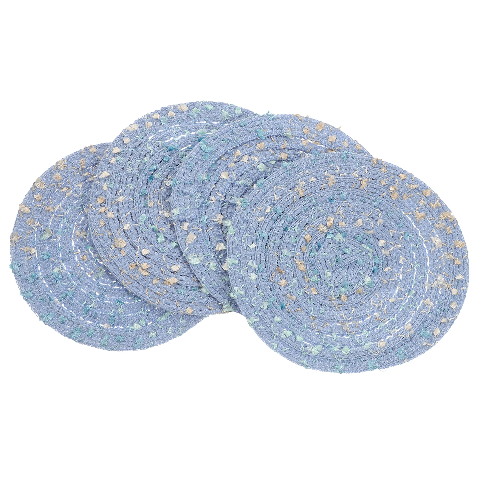 Sous-verres tissés en coton, 4 pièces, napperons ronds absorbants, tapis de Table, sous-verres pour boissons, tapis de tasse, décoration de la maison