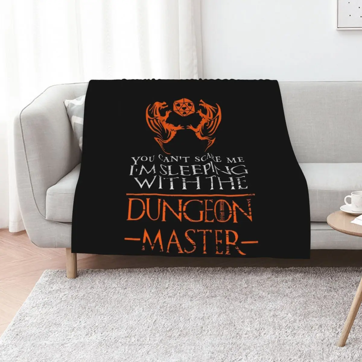 You can't scare me I'm sleeping with the dungeon master Throw Blanket Cozy Warm Blanket for Bed Room Decor