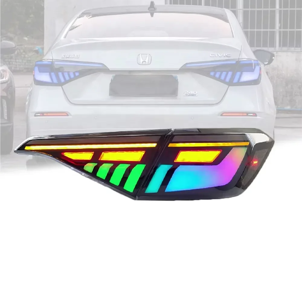 Auto-y Rear Lamp Sequential Turning Tail Lights New Colorful LED Taillights for Civic 11th Gen Sedan 2025- 23 For Honda Civic