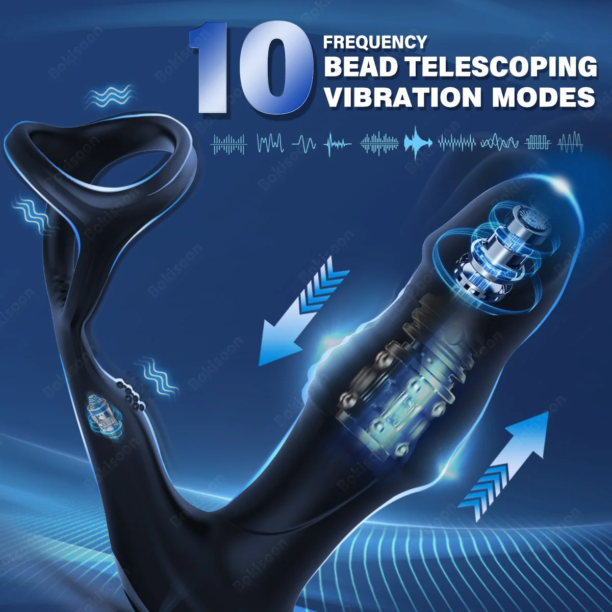 Bokisoon Prostata-Massagegerät, Analvibrator, 9, wackelig, stoßend, mit  Cockring, Buttplug, Fernbedienung, Sexspielzeug, P, Sport-Massagegerät