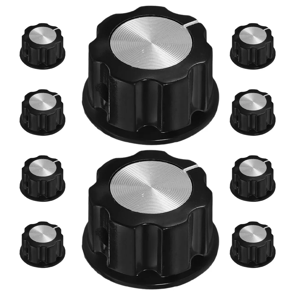 

10pcs Universal Electric Guitar Bass Volume Tone Control Knobs Bakelite Sturdy Screw Type Potentiometer Replacement Handles