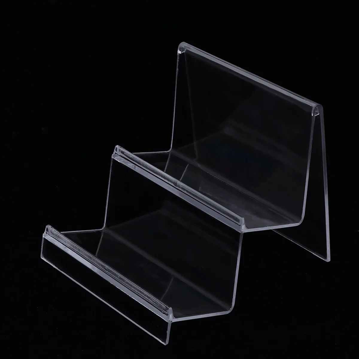 Two Layer Acrylic Wallet Holder Rack Transparent Desktop Storage Rack Display Stand Organizer for Wallet Cosmetics Jewelry