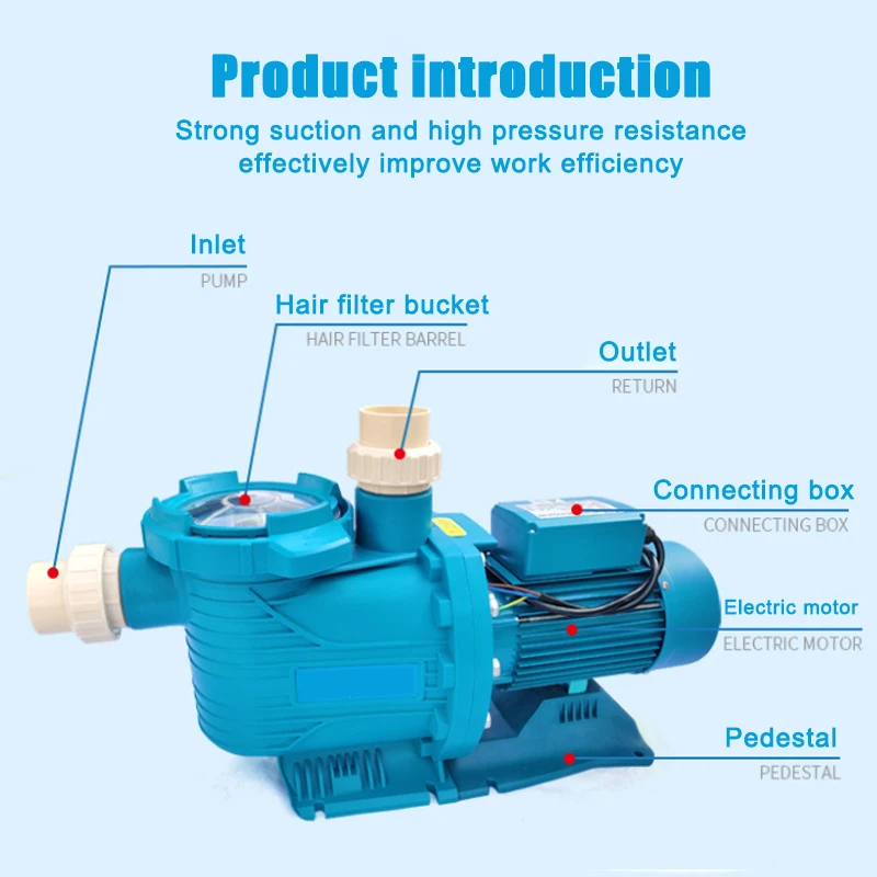 تربية الأحياء المائية معدات معالجة المياه مضخة الشفط حمام سباحة تداول مضخة المياه مرشح حوض السباحة تعميم المضخة