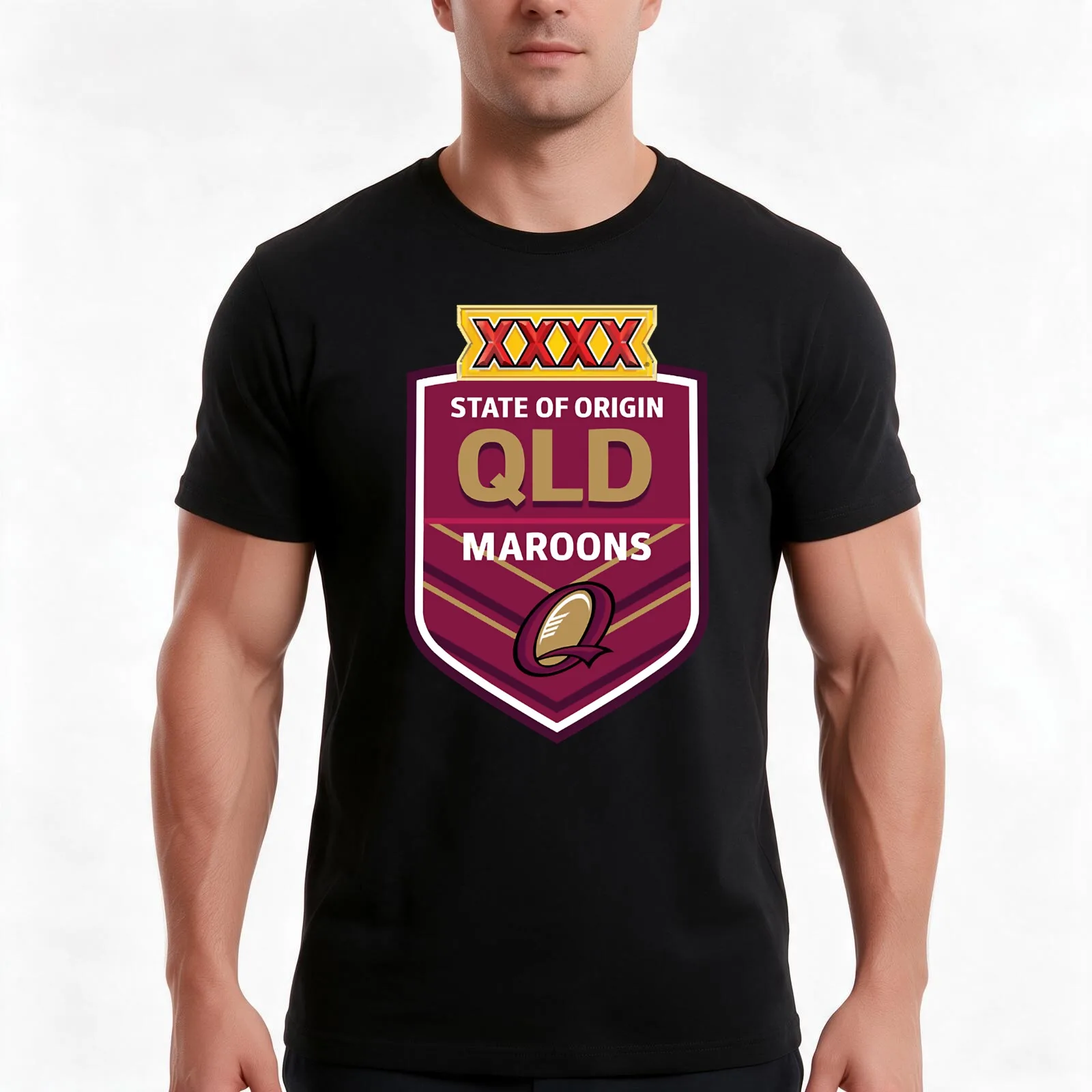 Exelent queensland maroons Design T-Shirt, Summer Casual Cotton Tee, Oversized Streetwear Tops, Vintage Graphic Print