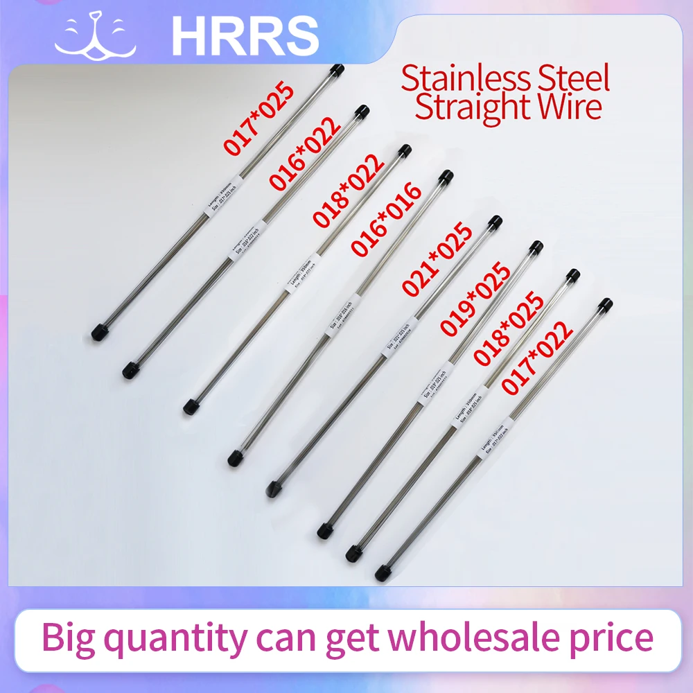 

1Tube 10pcs Orthodontic Dental Stainless Steel Straight Wire Round Rectangle 350mm