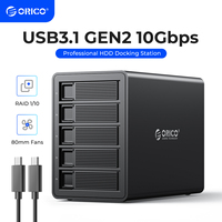 ORICO 35 Series Type-C HDD Docking Station 10Gbps 5 Bay Large Capacity for 3.5 Inch Hard Drive Case for Altcoins Mining