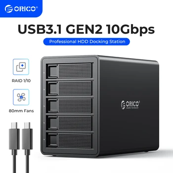 ORICO 35 Series Type-C HDD Docking Station 10Gbps 5 Bay ความจุขนาดใหญ่สําหรับฮาร์ดไดรฟ์ขนาด 3.5 นิ้วสําหรับ Altcoins Mining