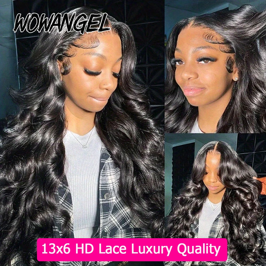 الجسم موجة باروكة من شعر طبيعي خام 250% 13x6 HD الدانتيل كامل الباروكات الأمامية شعر الإنسان قبل قطعها جلود ذوبان الدانتيل شعر مستعار أمامي للنساء