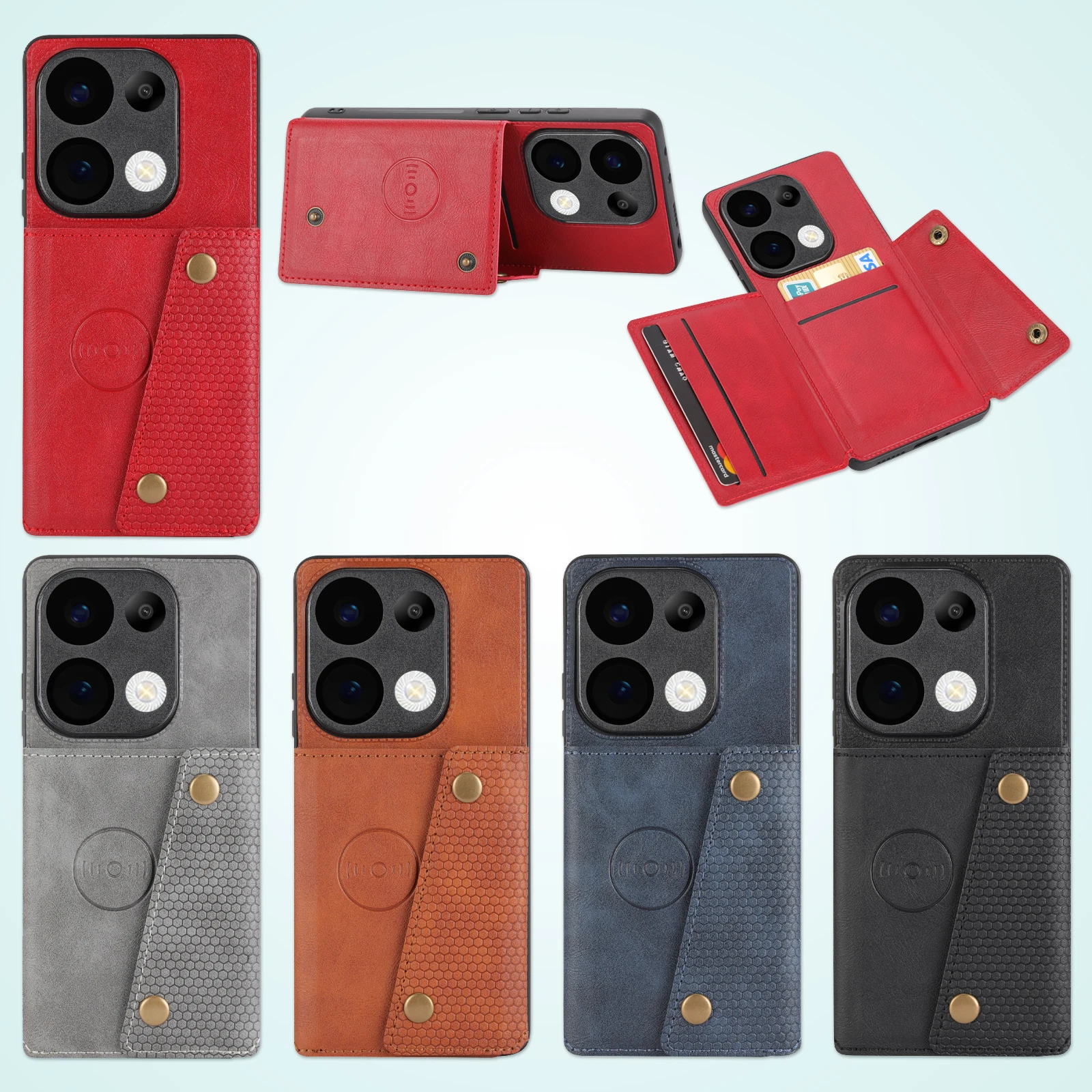 Magnetische Karte Halter Leder Telefon Brieftasche Fall Stehen Für Xiaomi Redmi Hinweis 13 Pro 5G 13C Hinweis 13 anti Fall Schutz Soft Cover
